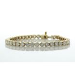 18ct Yellow Gold Tennis Diamond Bracelet 10.15 Carats