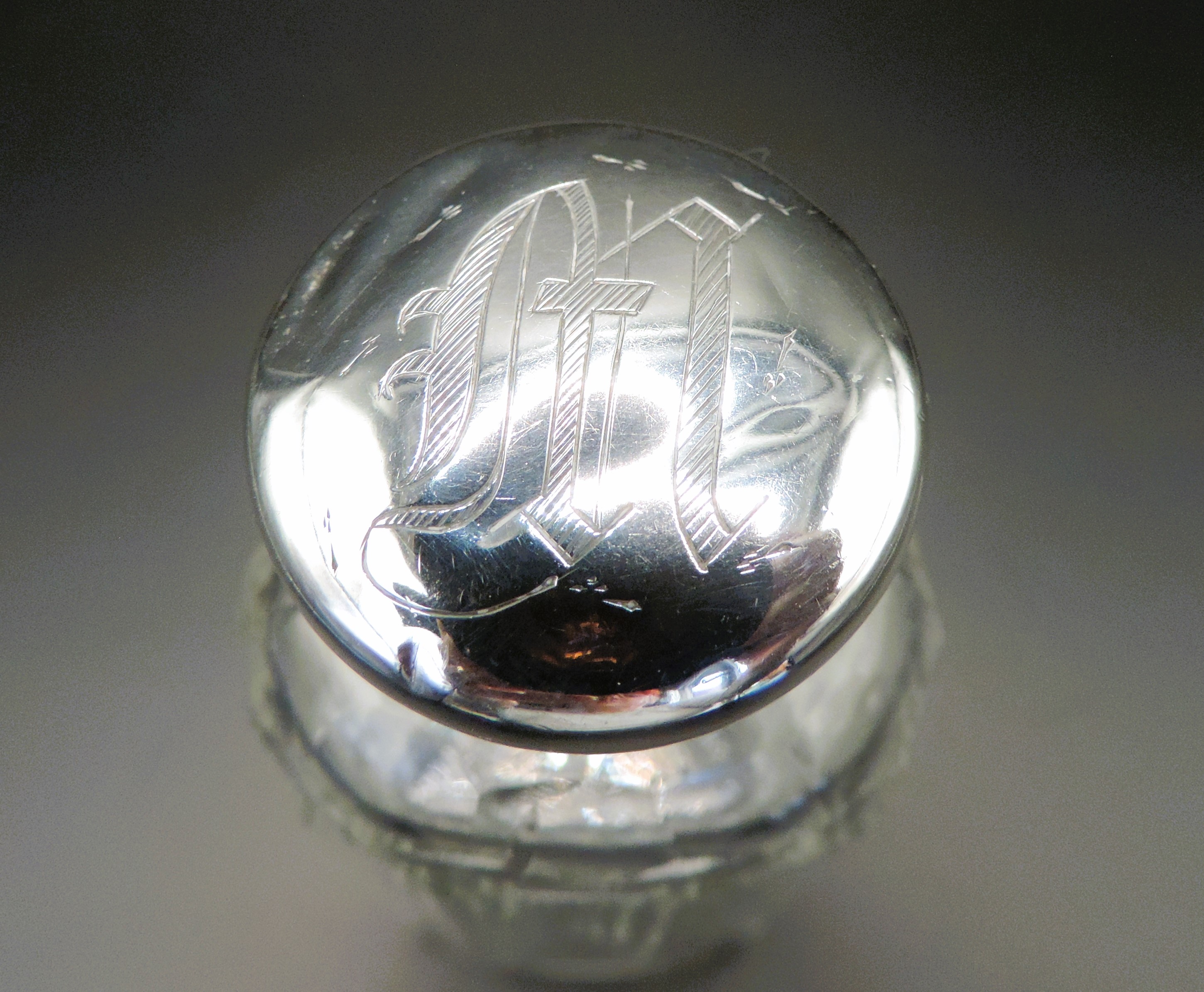 Antique Edwardian Glass Cologne Bottle Sterling Silver Screw Top Birmingham 1905 - Image 5 of 7