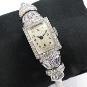 Vintage 3.60 Carat Diamond Ladies Mechanical Wristwatch, With Gifting Box