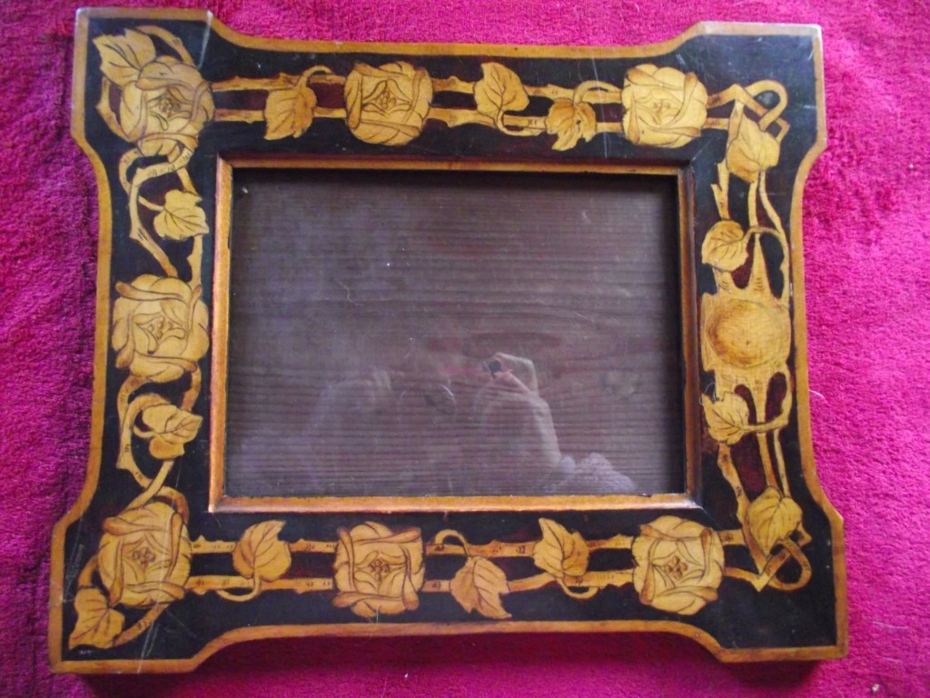 Arts & Craft - Pen & Ink Decorated Picture Frame - 14 3/8" x 11 7/8" - Circa Early 1900's