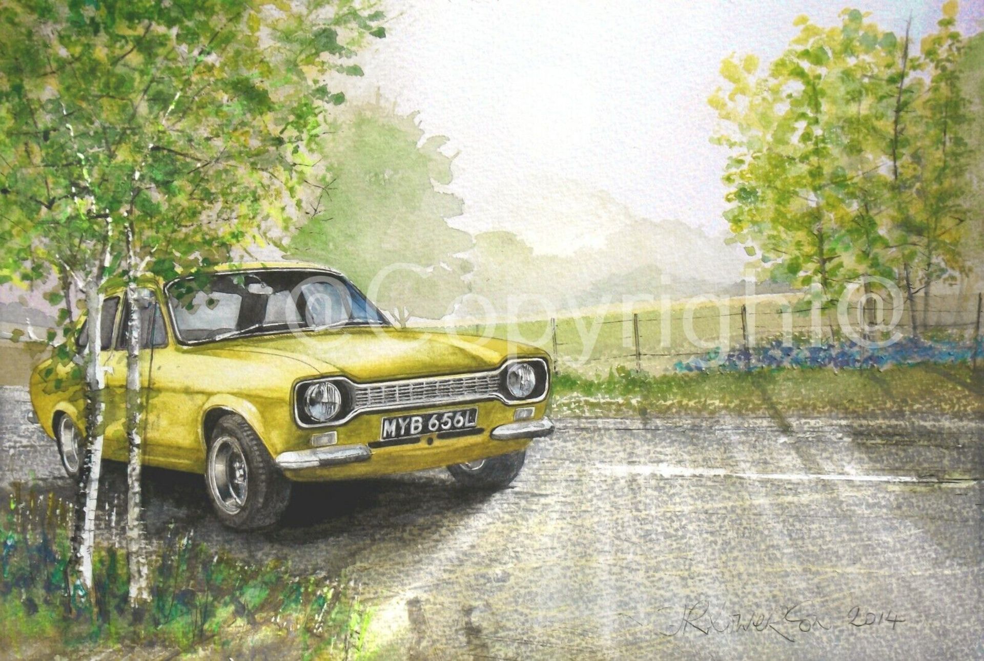 Ford Escort Mexico Classic Motor Extra Large Metal Wall Art.