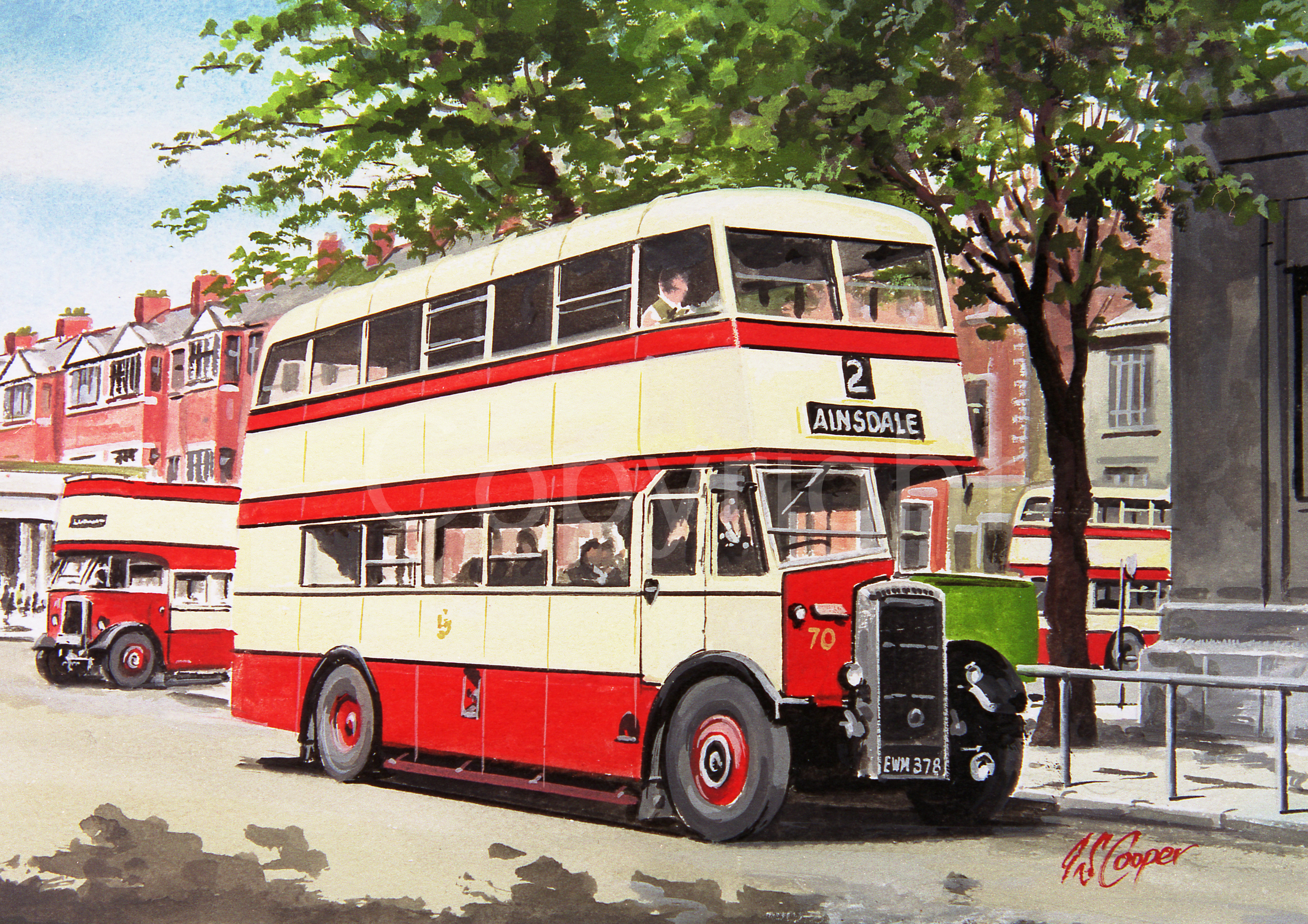 Southport Lord Street No 2 Bus To Ainsdale Extra Large Metal Wall Art.