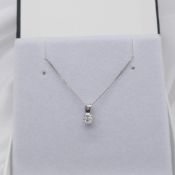 0.15 Carat Diamond Solitaire Necklace In White Gold, With Magnetic Gifting Box