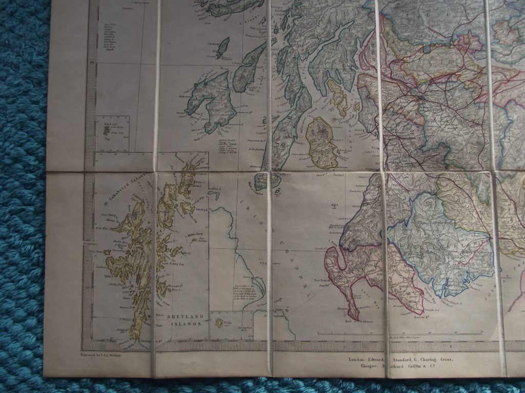 Stanford's Road and Railway Map of Scotland - 1858 - 24 Panels Laid On Linen - Image 7 of 25