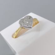 18Ct Yellow Gold 0.75 Carat Heart-Shaped Princess-Cut Diamond Ring