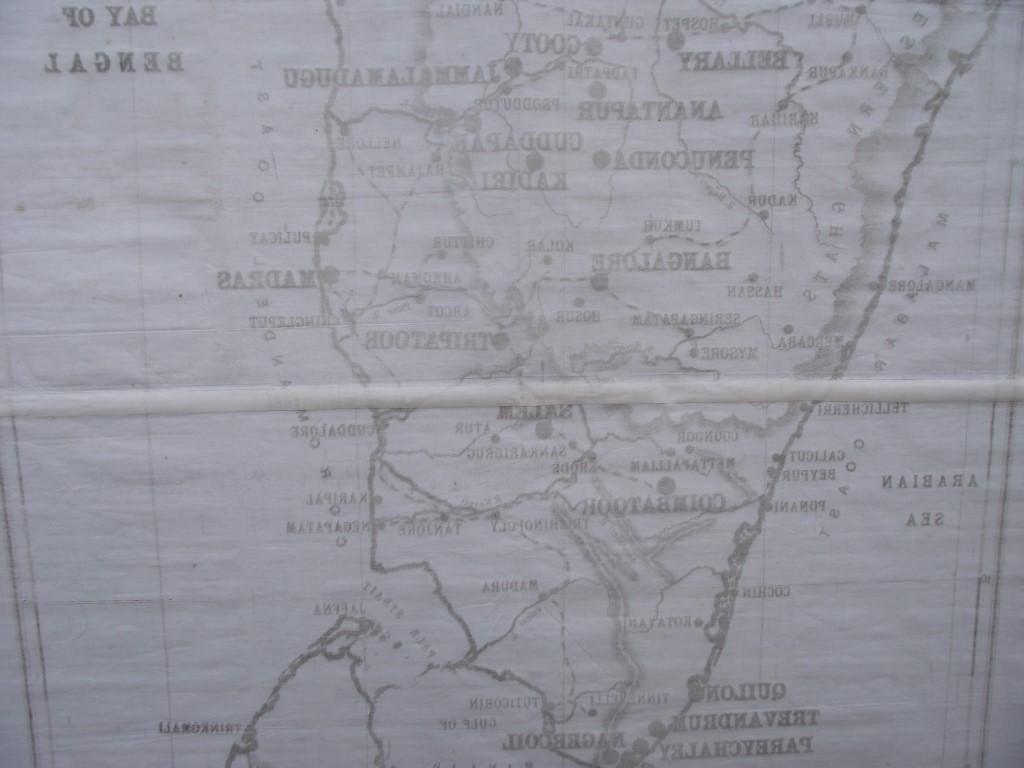 Rare - South India Cloth Map - G.W. Bacon & Co. - Showing LMS Stations - Circa 1900 - Image 10 of 10