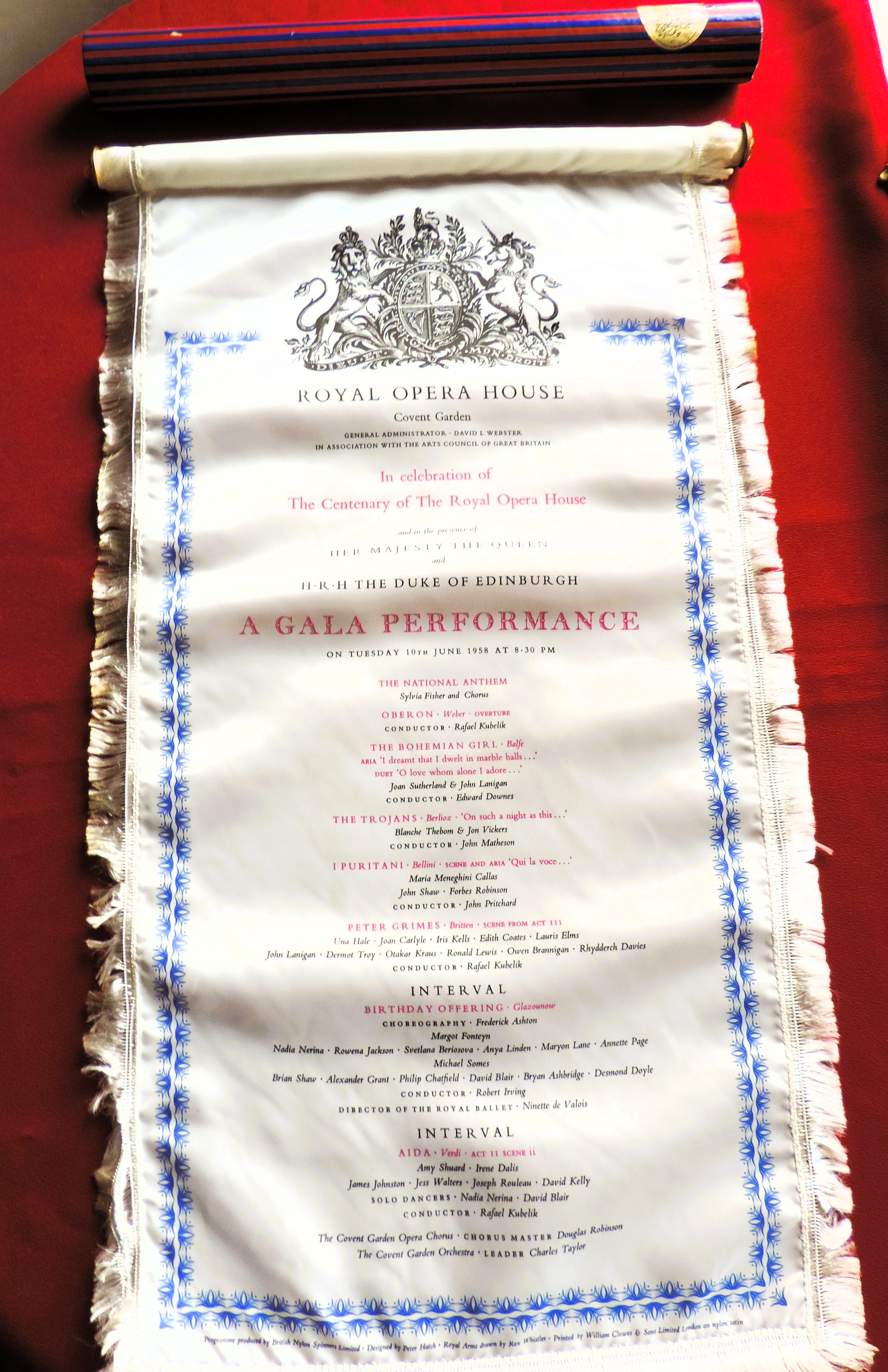 Rare Royal Opera House Silk Programme Centenary Gala Performance June 1958 - Image 3 of 9