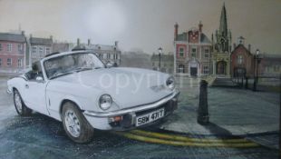 Triumph Spitfire Mark 3 1960's Extra Large Metal Wall Art.