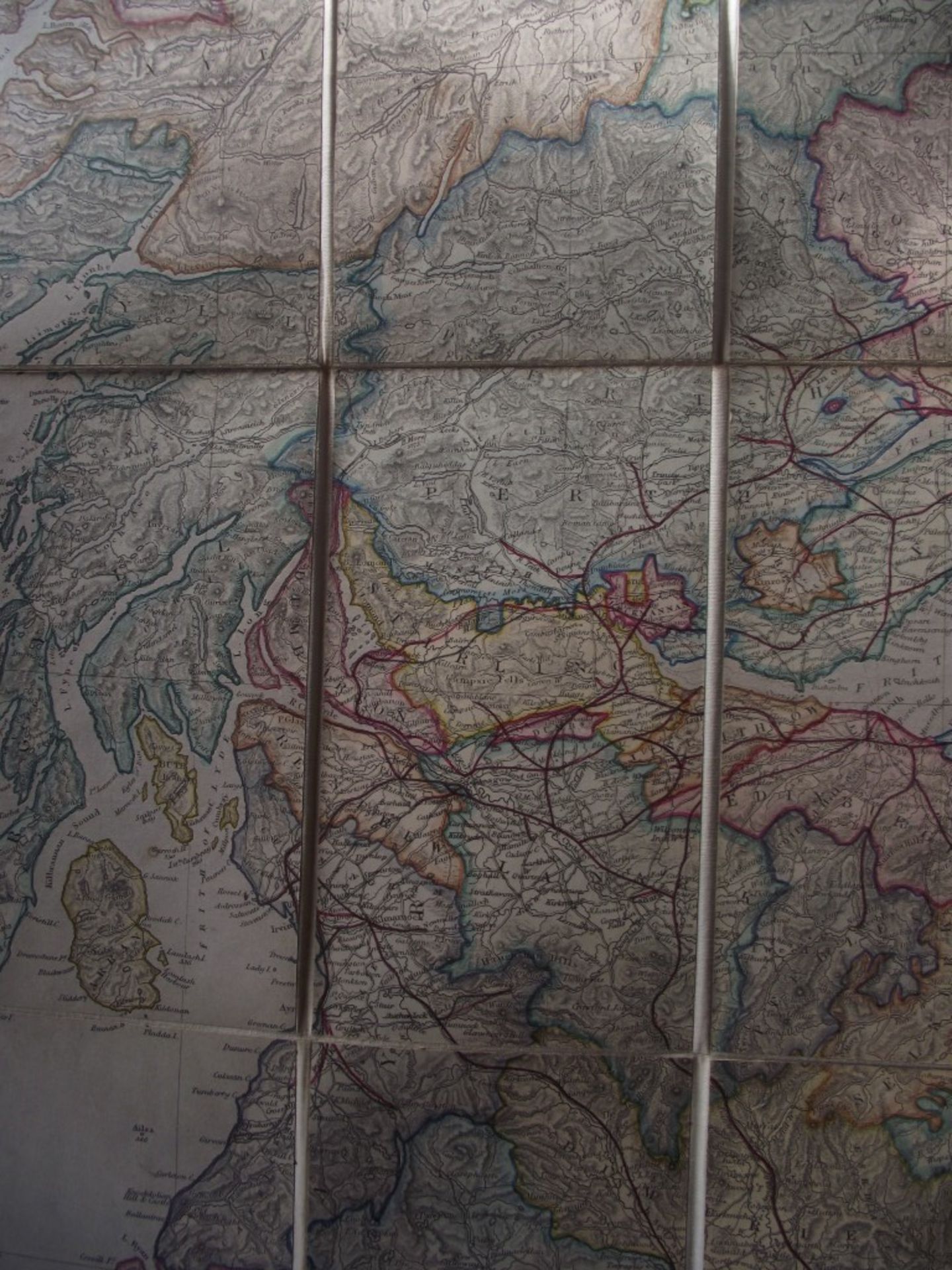 Stanford's Road and Railway Map of Scotland - 1858 - 24 Panels Laid On Linen - Image 19 of 25