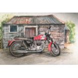 1970's Triumph T120 The Last Real Bonneville Extra Large Metal Wall Art