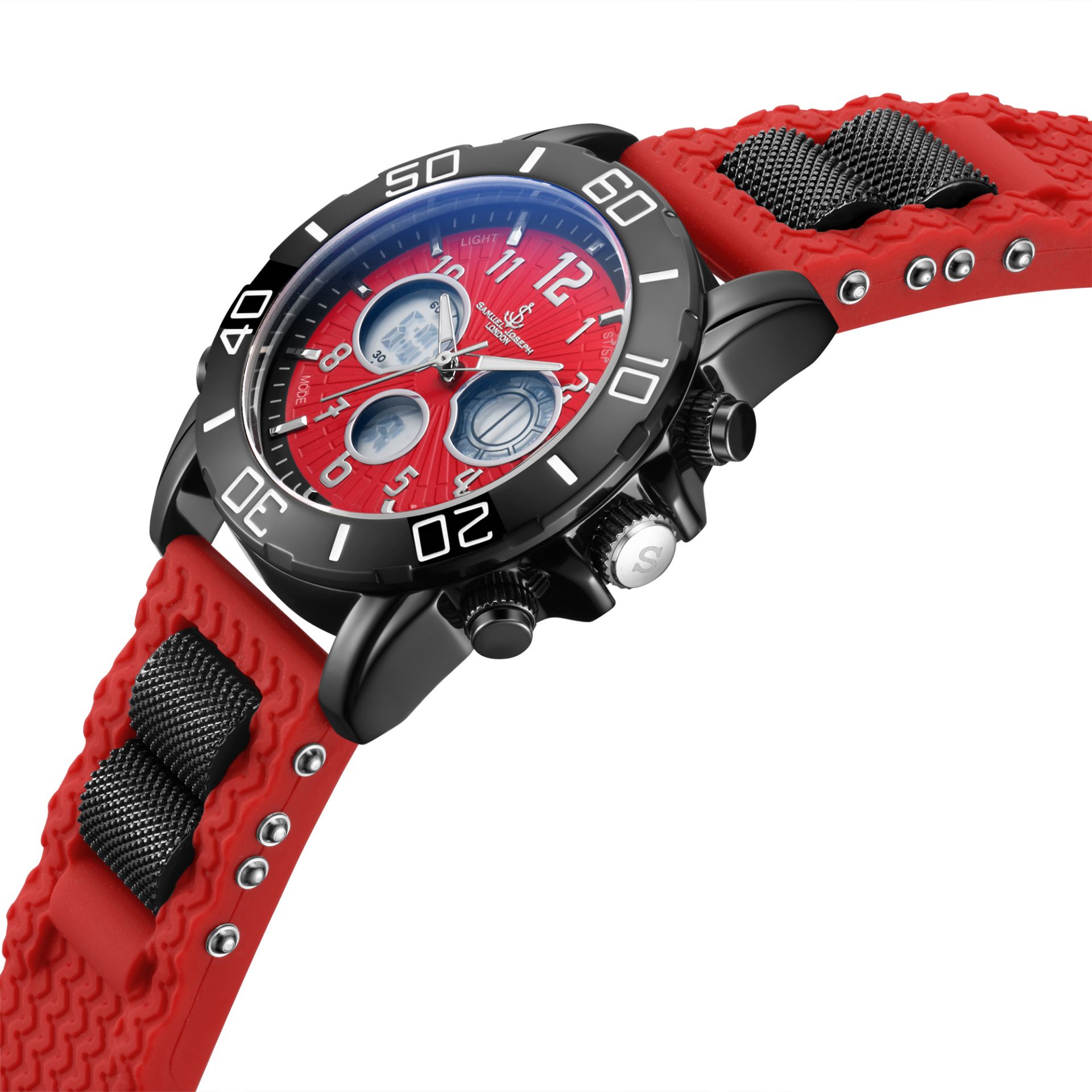Samuel Joseph Limited Edition Multi Functional Red Mens Watch - Free Delivery & 2 Year Warranty - Image 3 of 5