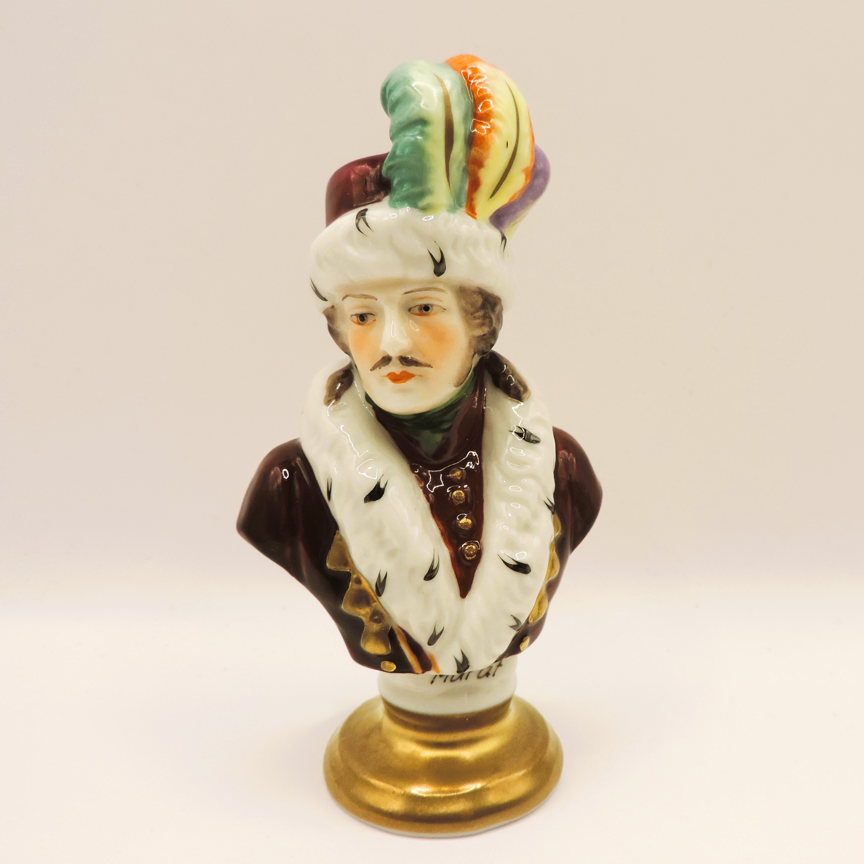 Rudolf Kammer Volkstedt Miniature Porcelain Bust of Napoleonic General Murat - Image 7 of 9