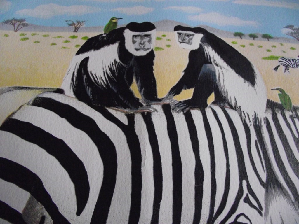 E.B. Watts - Ltd. Edition Print - 39/200 - Zebras and Colobus Monkeys - 20th Century - Image 11 of 13