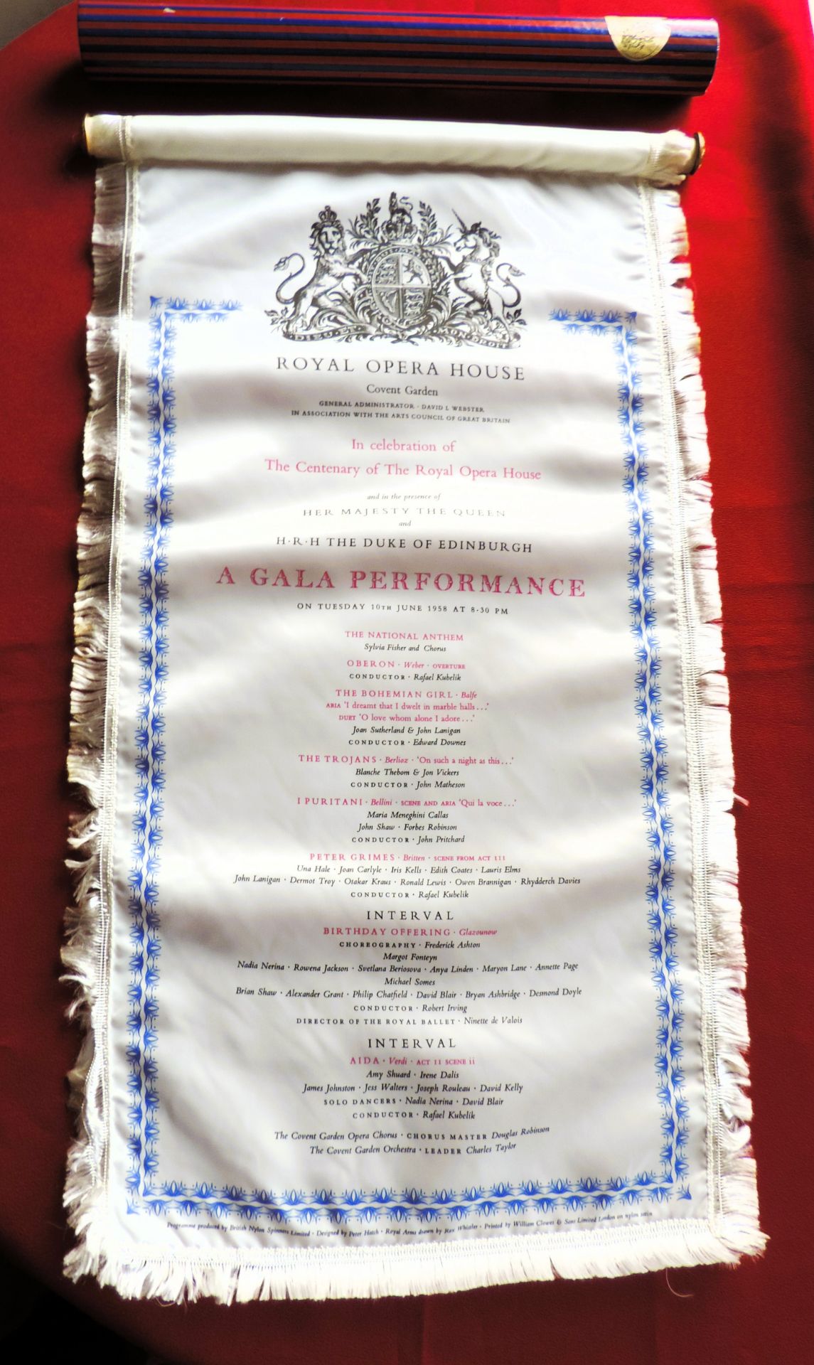 Rare Royal Opera House Silk Programme Centenary Gala Performance June 1958 - Image 9 of 9