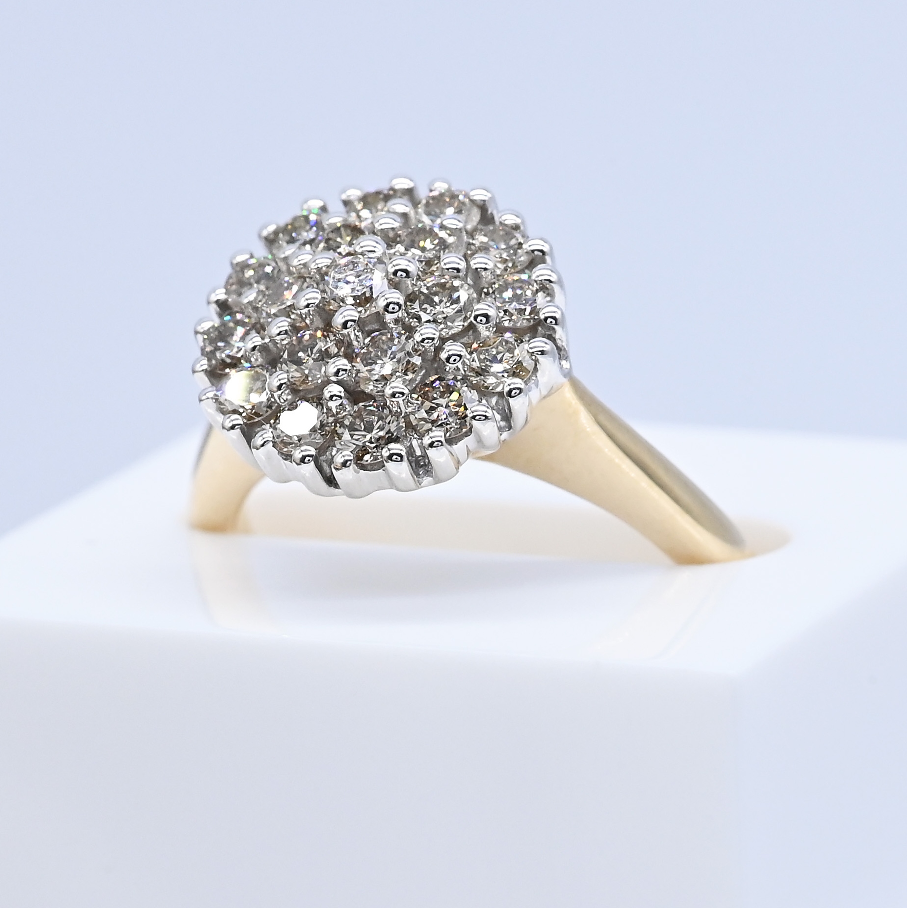 1.03 Carat Diamond Layered Cluster Ring In Yellow Gold - Image 3 of 7