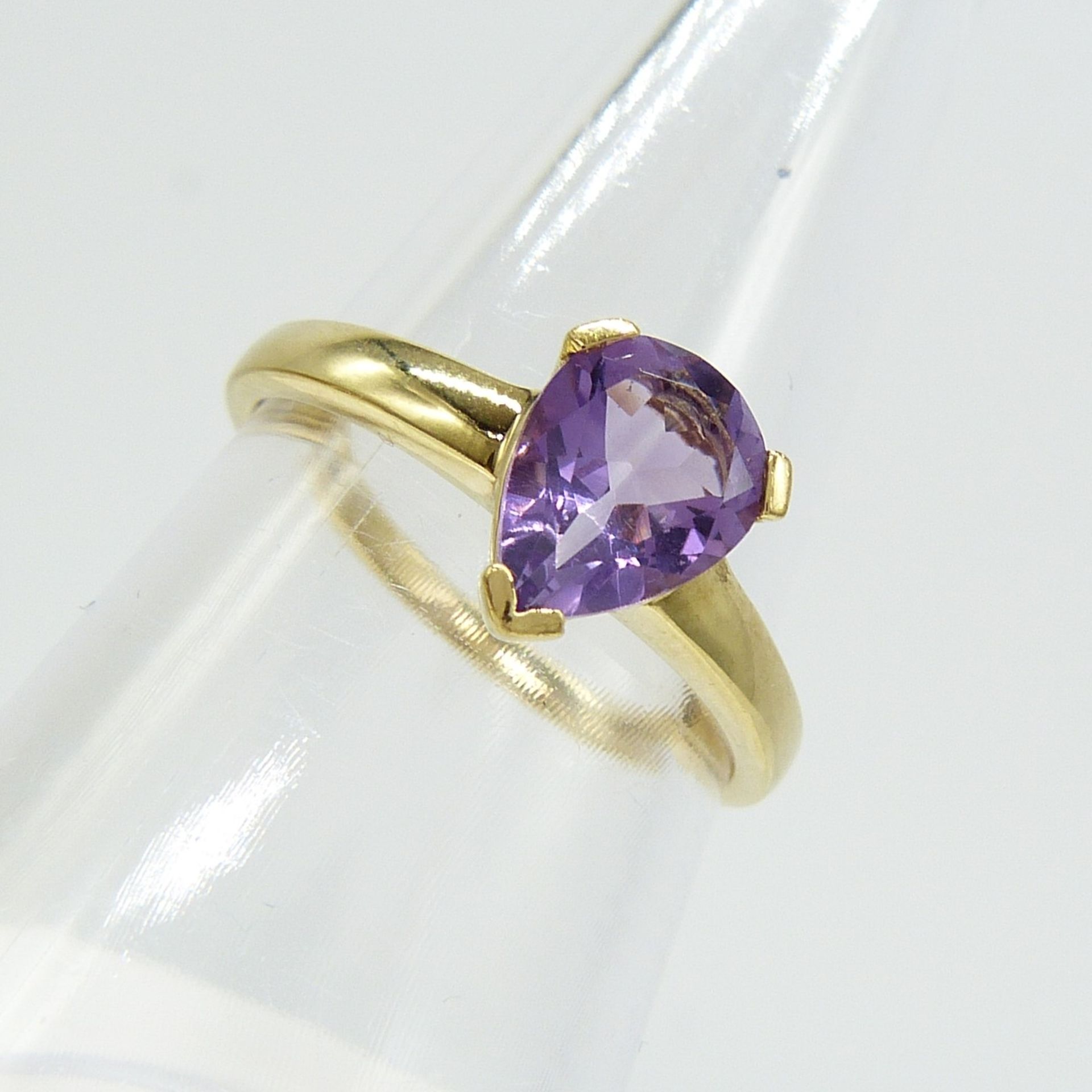 Pear-Cut Amethyst Dress Ring In 9K Yellow Gold