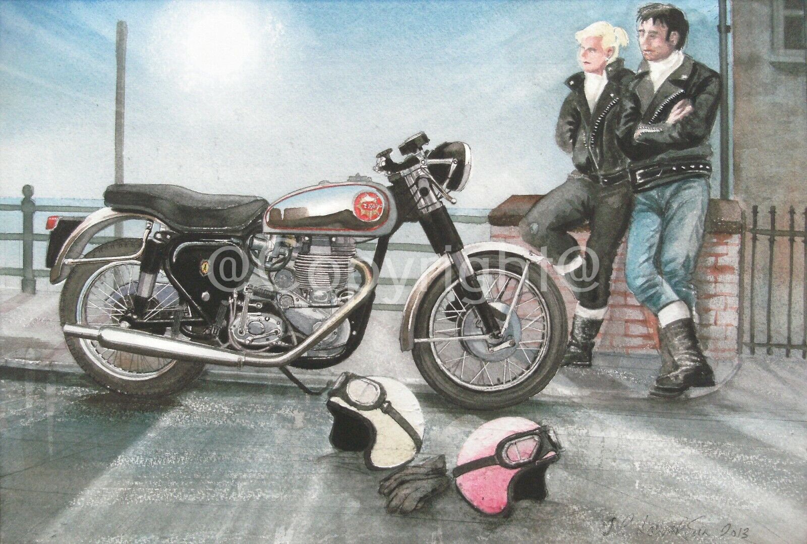 BSA 1950's Goldstar Motorbike Extra Large Metal Wall Art.