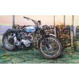 Triumph Twin Trials Bike Extra Large Metal Wall Art