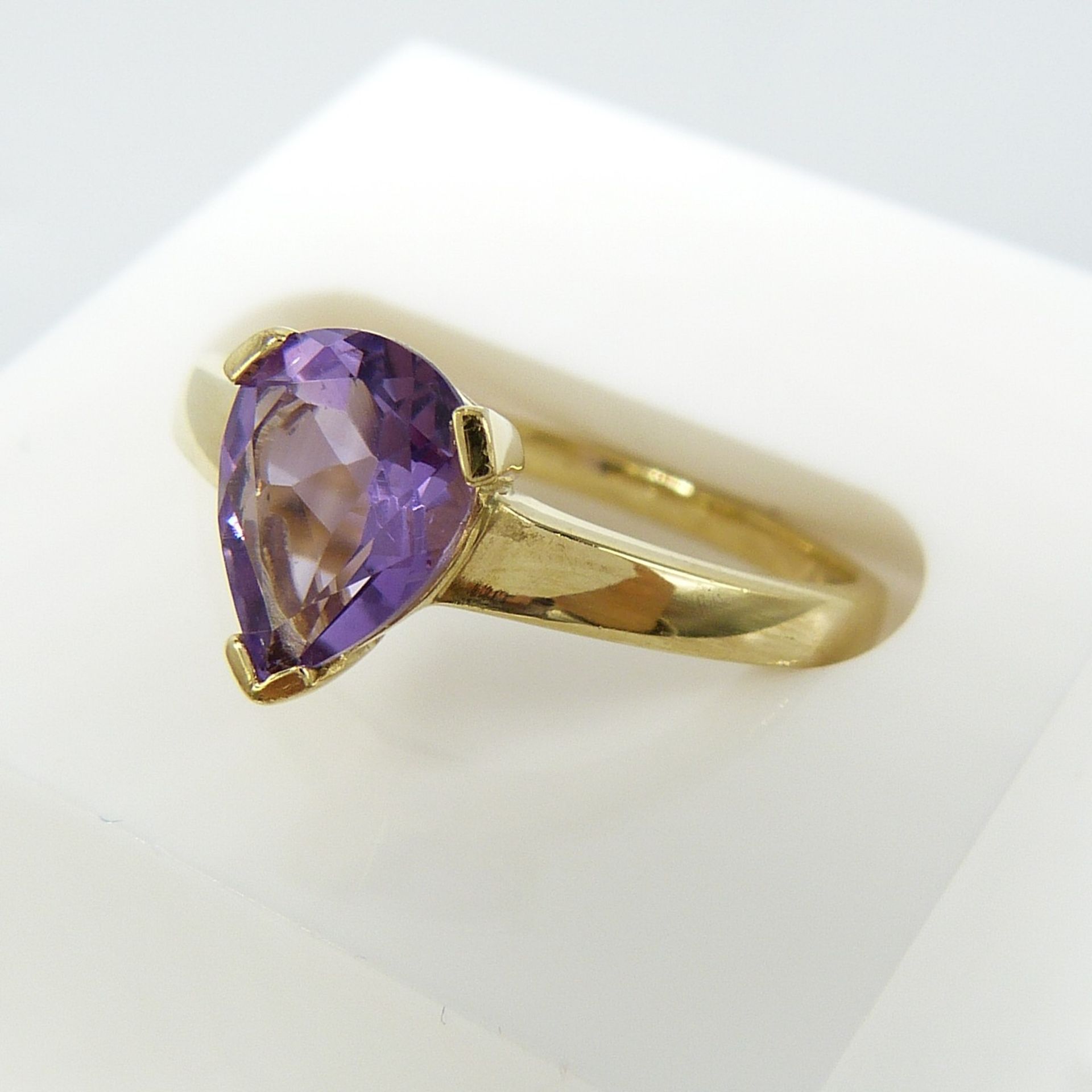 Pear-Cut Amethyst Dress Ring In 9K Yellow Gold - Image 5 of 6