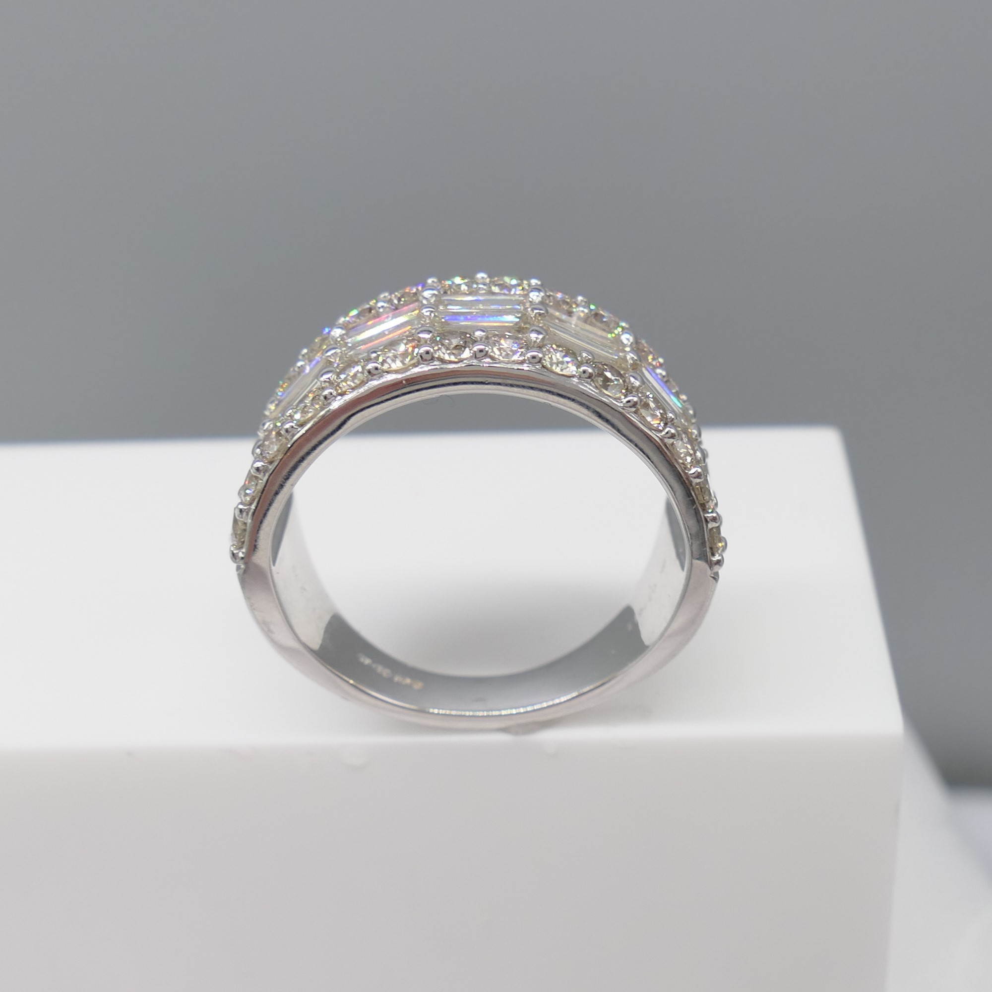 2.72 Carat Round Brilliant-Cut and Baguette-Cut Diamond Cocktail Ring - Image 2 of 6