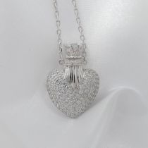 Heart and Crown Trinket Necklace Set With Multiple Stones
