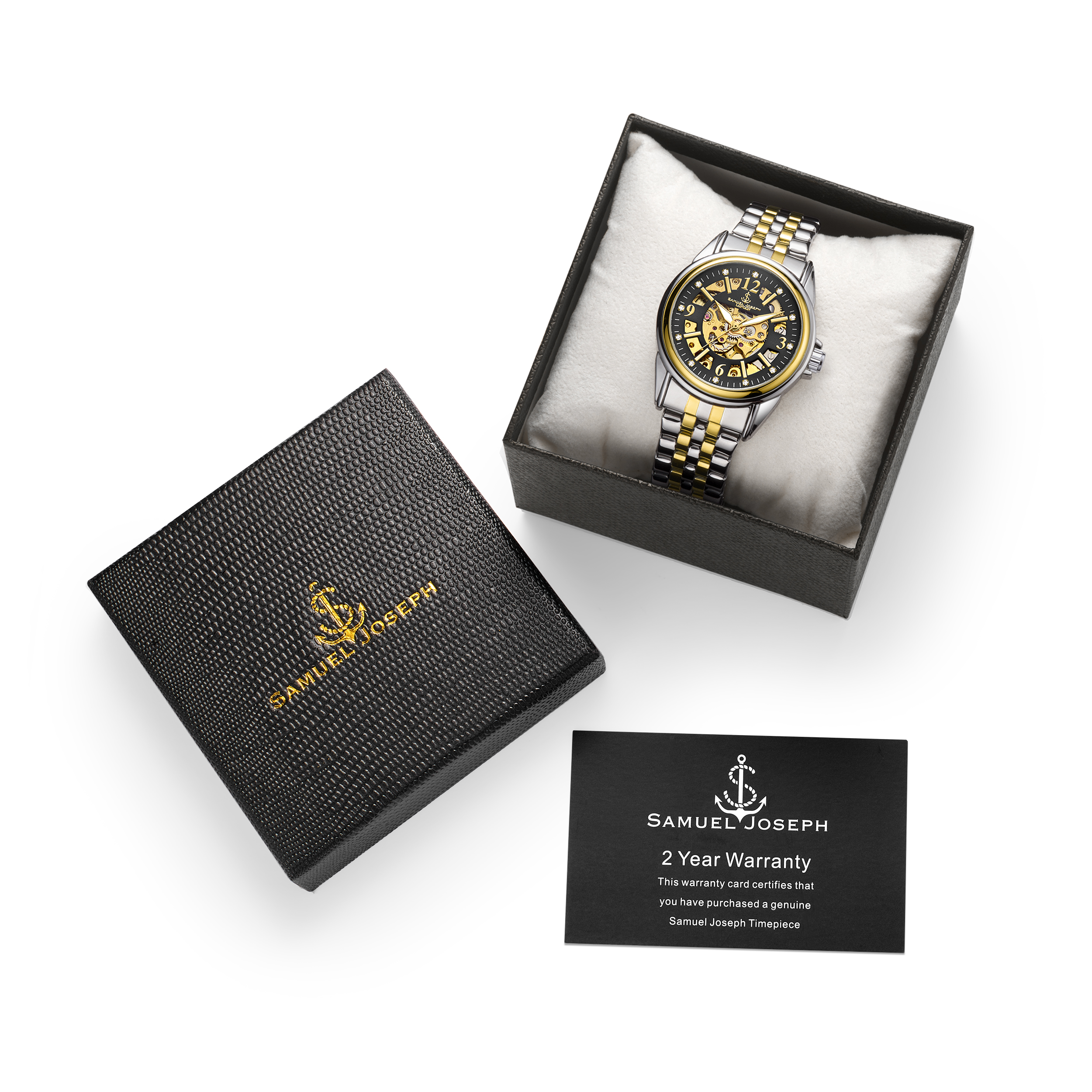 Samuel Joseph Limited Edition Skeleton Jubilee Two Tone Watch - Free Delivery & 2 Year Warranty - Bild 5 aus 5
