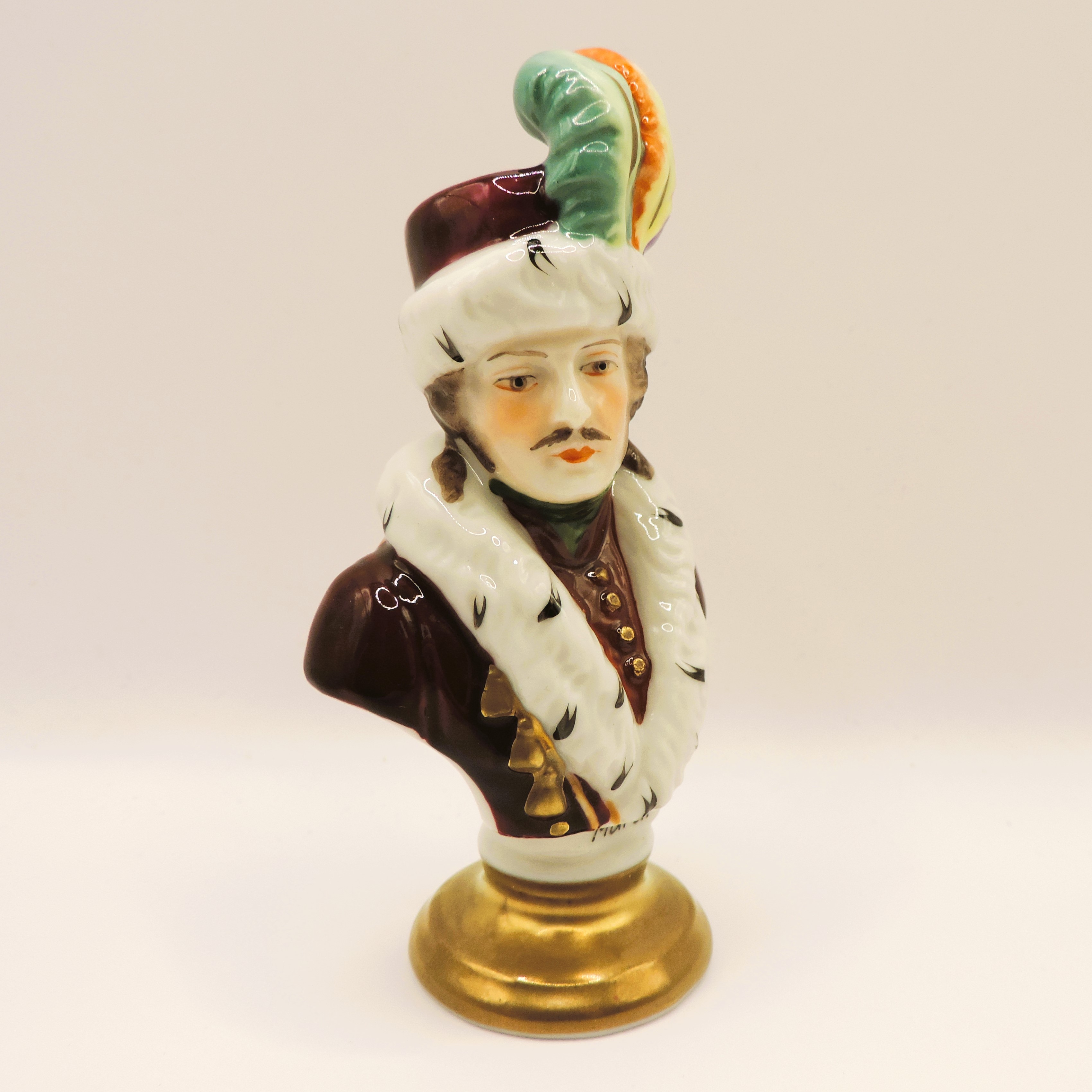 Rudolf Kammer Volkstedt Miniature Porcelain Bust of Napoleonic General Murat - Image 6 of 9