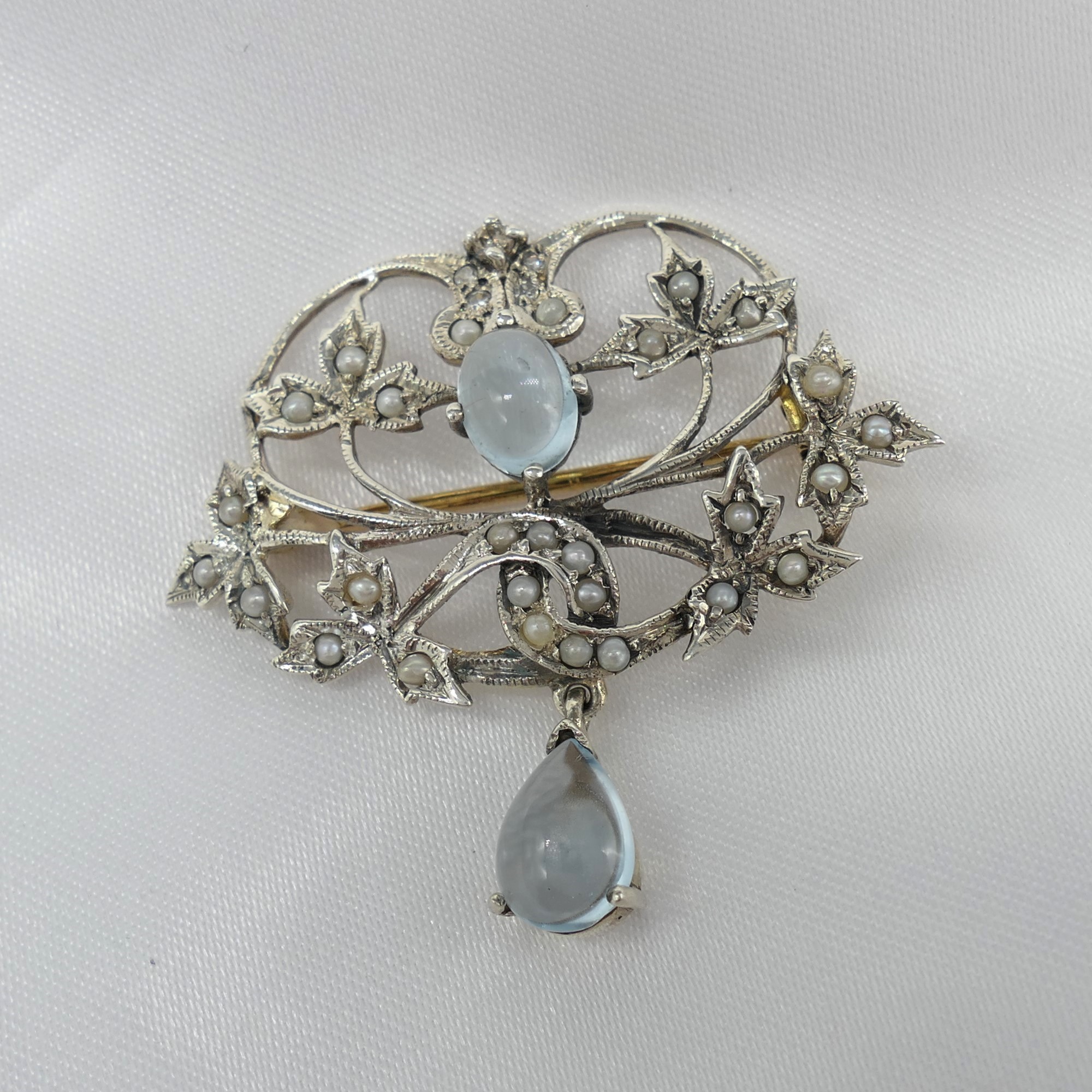 Edwardian-Style Topaz and Diamond Brooch With 2 Piece Gift Box - Image 6 of 7