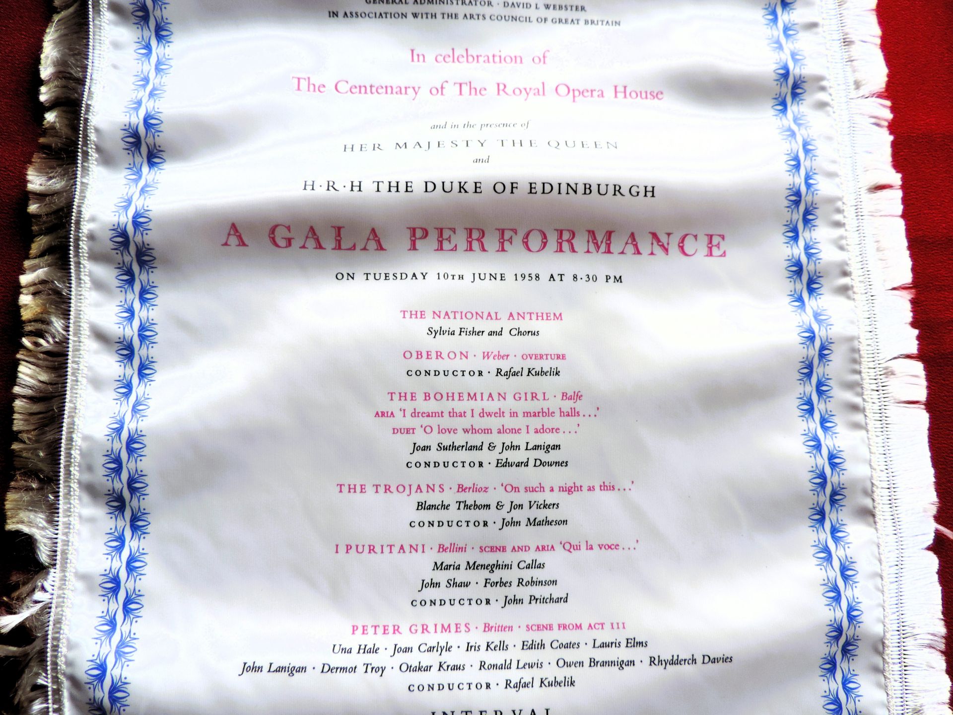 Rare Royal Opera House Silk Programme Centenary Gala Performance June 1958 - Image 5 of 9