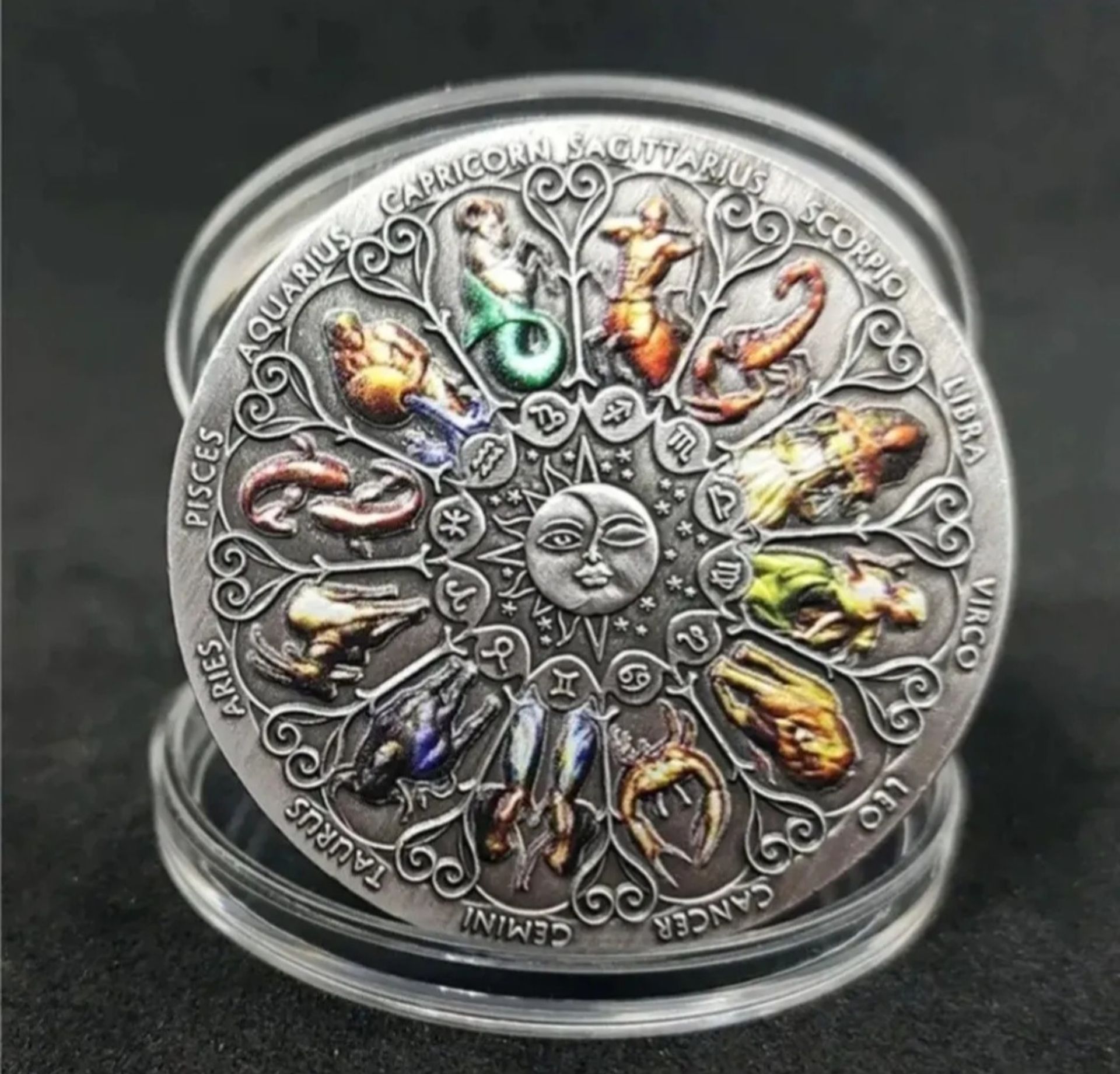 Twelve Constellation Zodiac Silver Plated Commemorative Coin