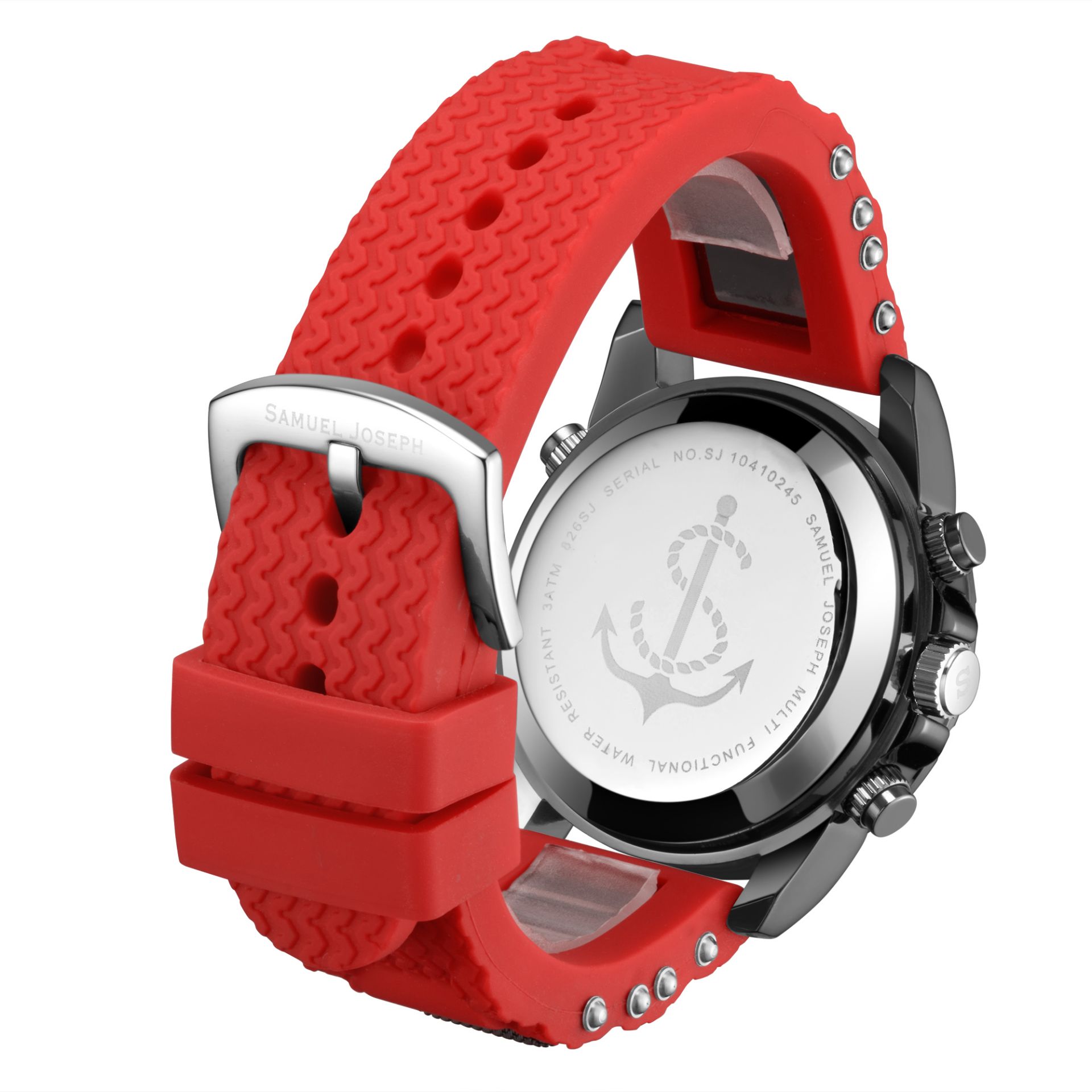 Samuel Joseph Limited Edition Multi Functional Red Mens Watch - Free Delivery & 2 Year Warranty - Image 4 of 5