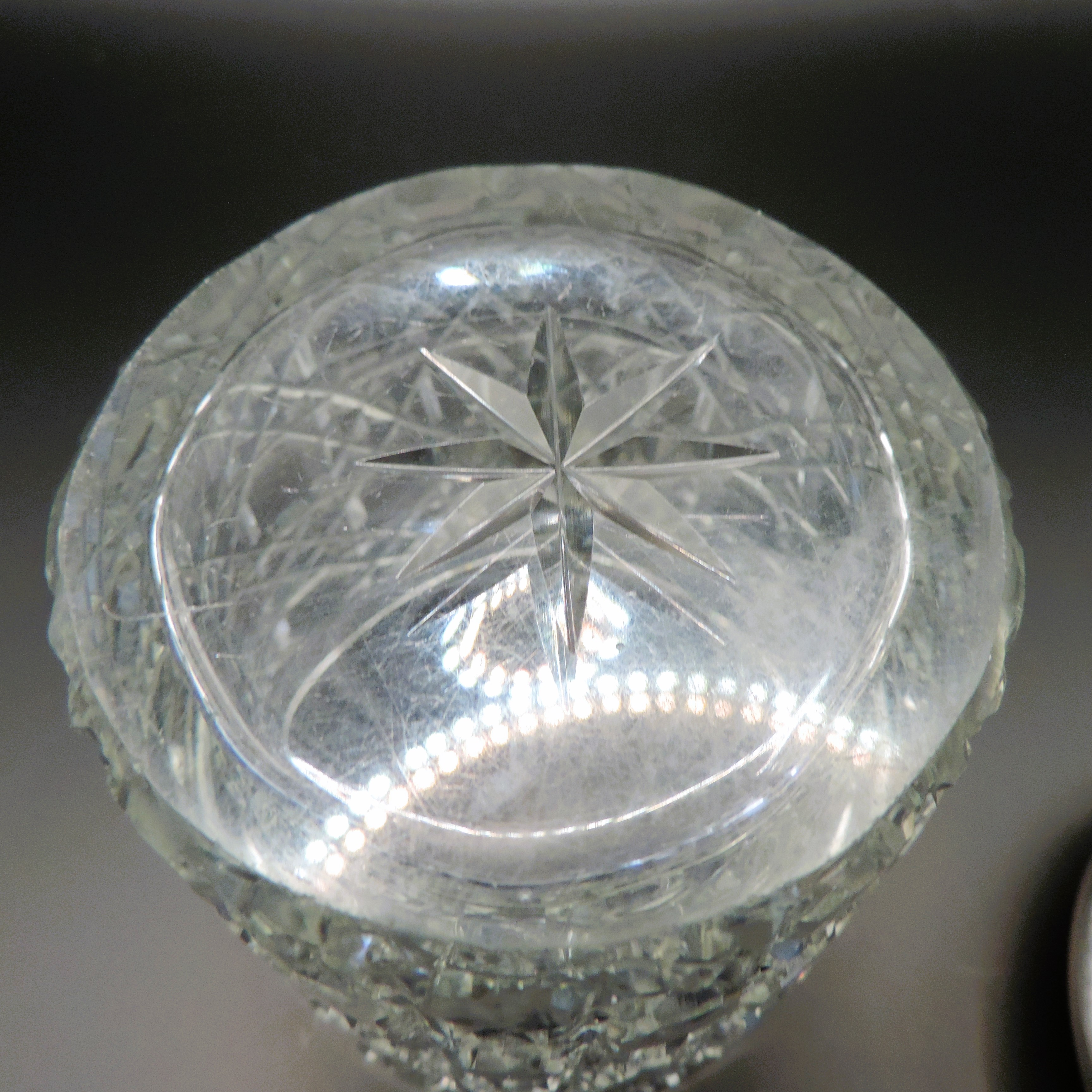 Victorian Cut Glass Sterling Silver Lid Dressing Table Vanity Jar Birmingham 1902 - Image 7 of 8