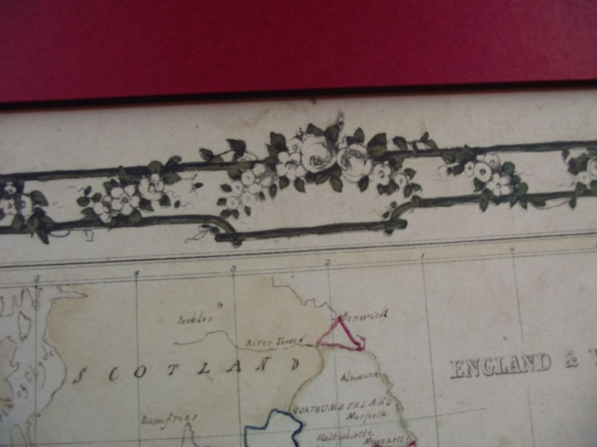2 x 19th Century Hand Drawn Maps - Signed & Dated By Jane Edwards 1860 - Image 9 of 34
