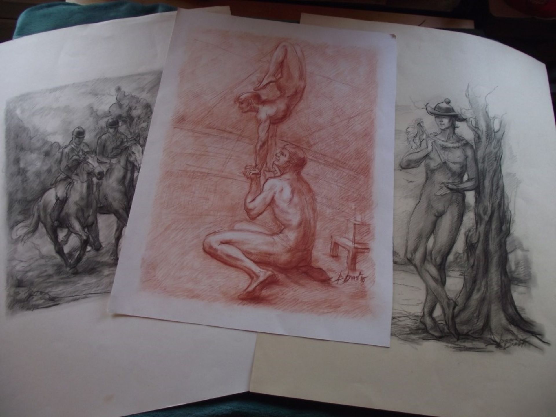 3 x Original Bernard Druet (1935-2012) - Drawings - 1975/1976/1985 - Signed