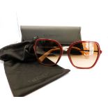 Valentino Maroon Framed Sunglasses VA 4077 New With Case