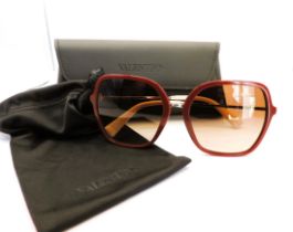 Valentino Maroon Framed Sunglasses VA 4077 New With Case