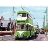 Blackpool Squires Gate Bus Scene Extra Large Metal Wall Art.