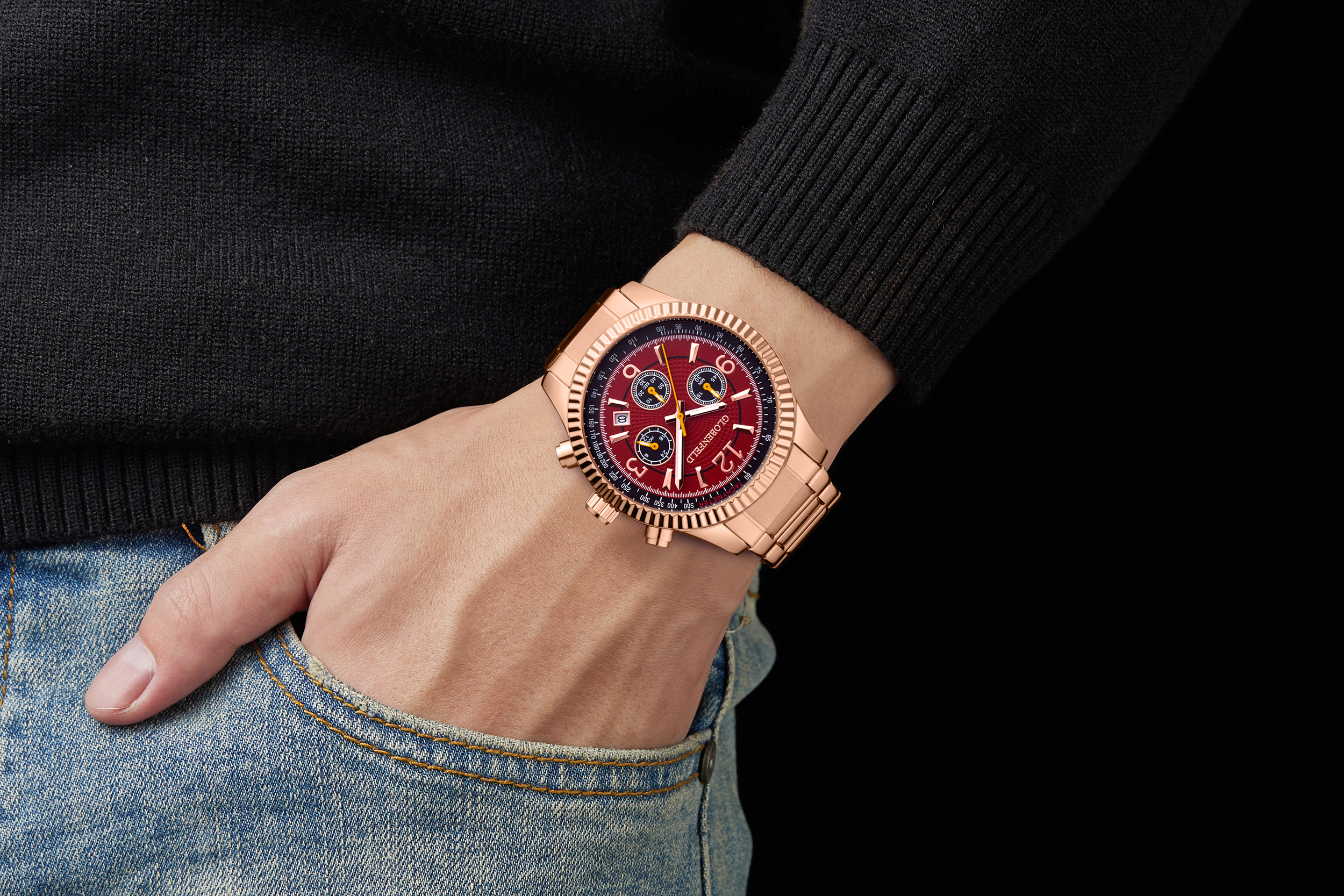 Hand Assembled Globenfeld Limited Edition Expedient Rose Red Watch - Free Delivery & 5 Yr Warrant... - Image 4 of 4