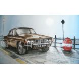 Rover 2000 P6 Nostalgic 70's Car Extra Large Metal Wall Art.