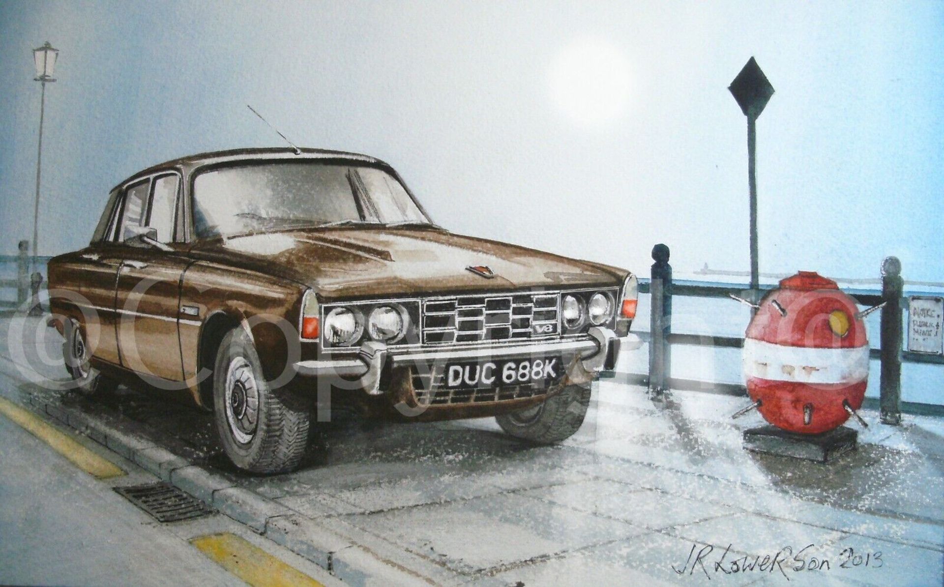 Rover 2000 P6 Nostalgic 70's Car Extra Large Metal Wall Art.