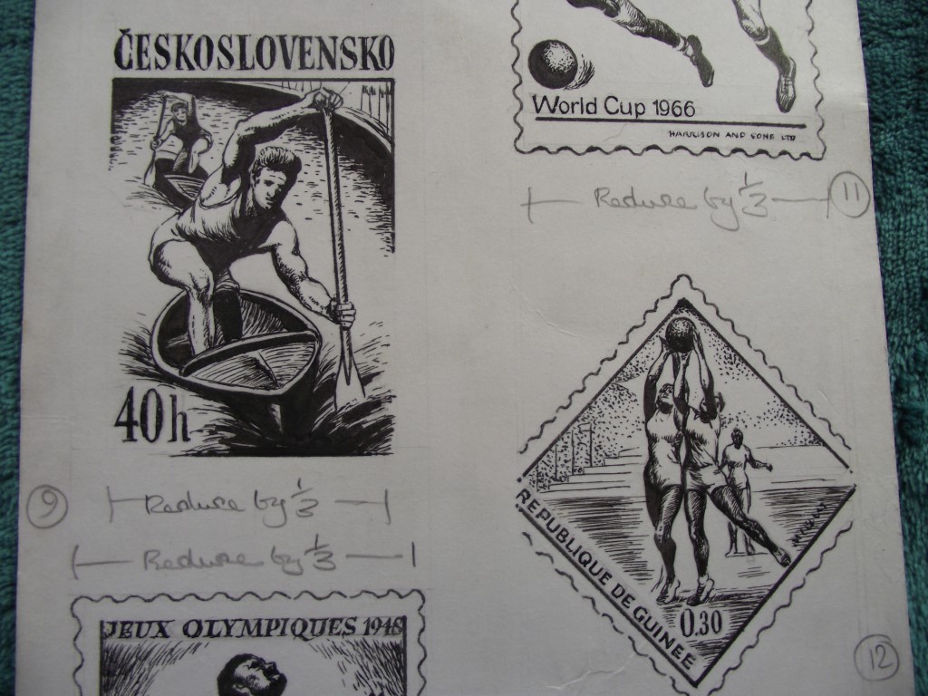 Orig. Drawings of Various National Sporting Stamps - B.l. Kearley Ltd.- Pre 1972 - Image 5 of 13