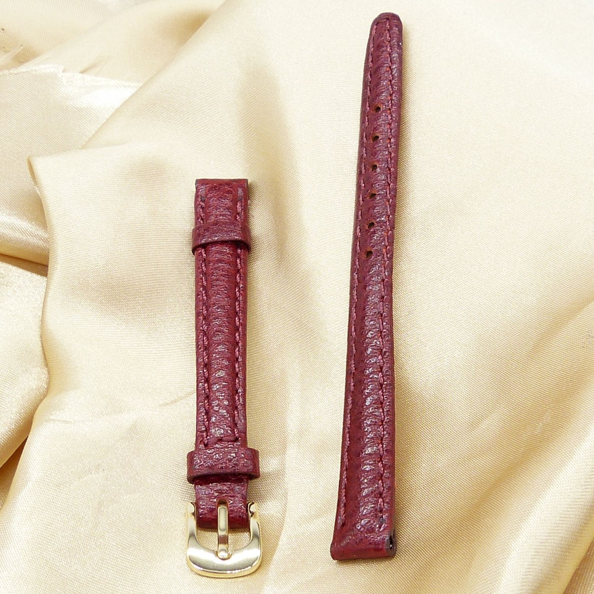 Red Leather Watch Strap, 10mm - Image 4 of 6