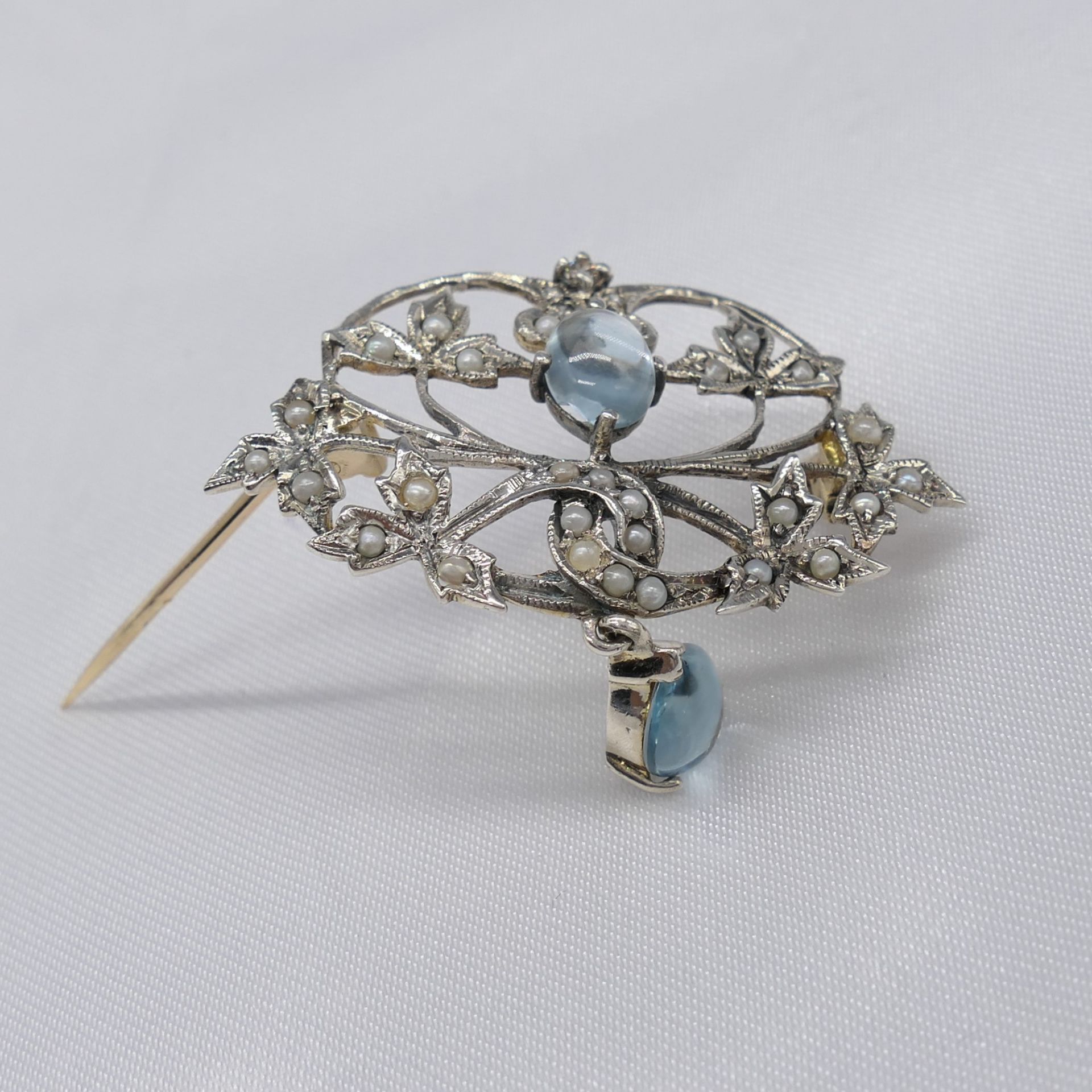 Edwardian-Style Topaz and Diamond Brooch With 2 Piece Gift Box - Image 5 of 7