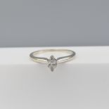 Marquise-cut Diamond Solitaire Ring In 14 Carat White Gold
