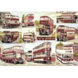 Bolton Transport Trams & Bus Montage Extra Large Metal Wall Art.