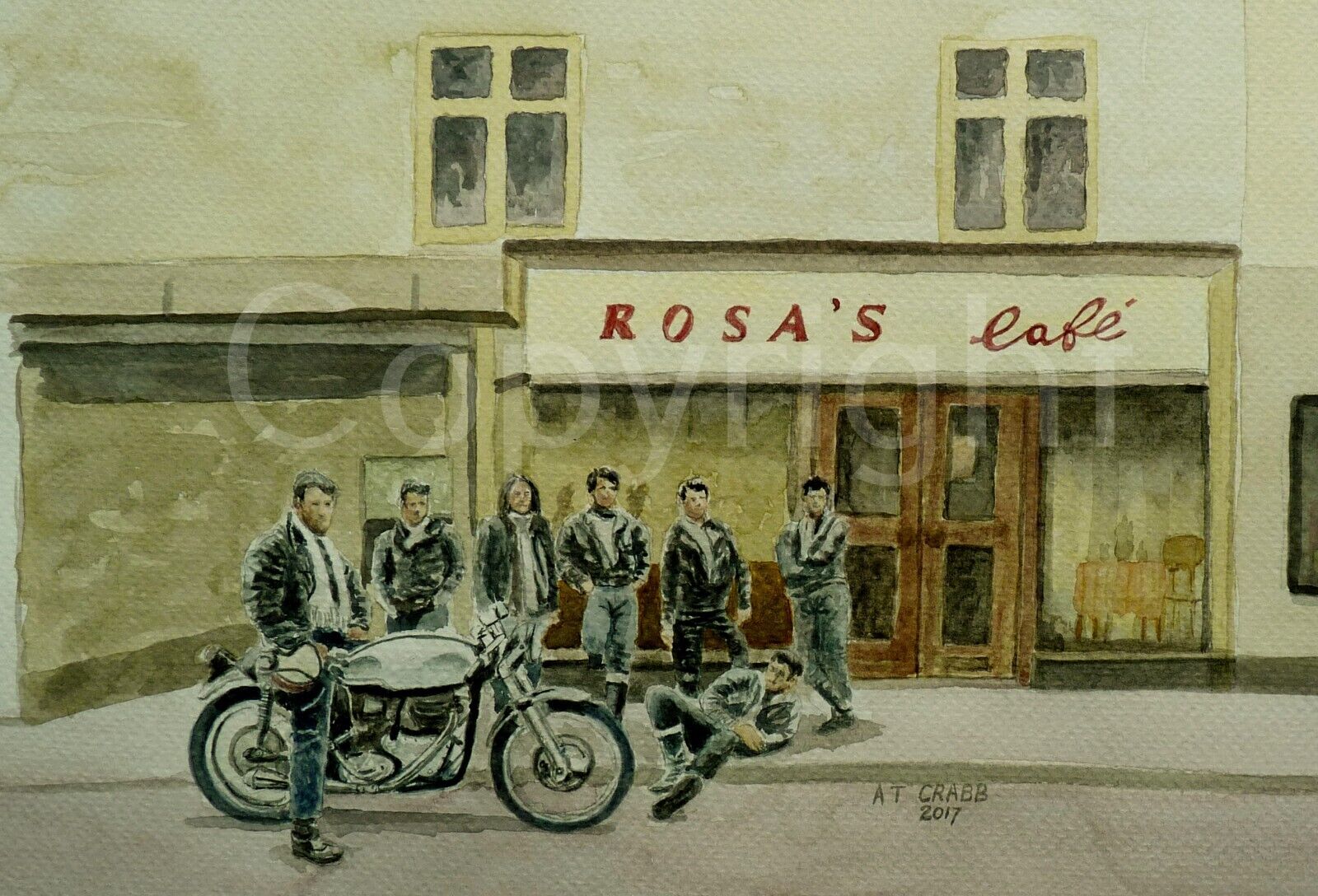 Cafe Racer Triton Biker Gang Meeting Extra Large Metal Wall Art.