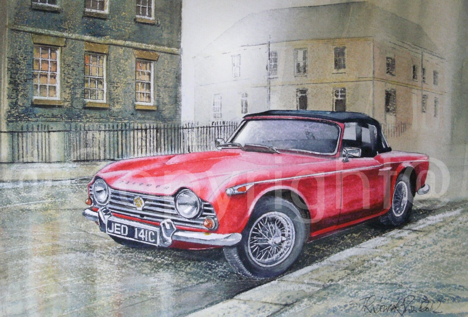 Triumph TR4 1960's Classic Car Extra Large Metal Wall Art.