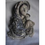 Antique Madonna & Child Wall Hanging Figure - 11 3/4" High.