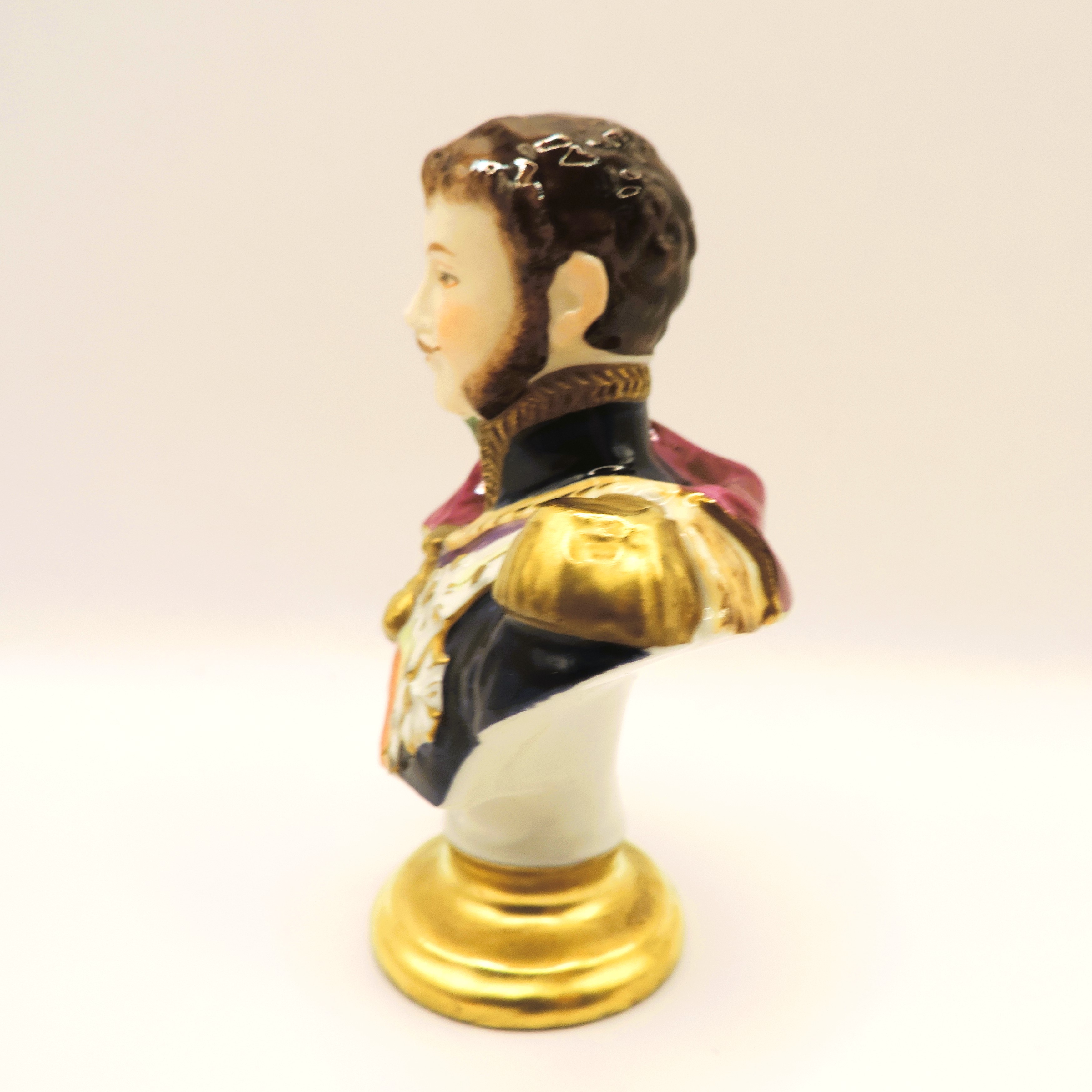Rudolf Kammer Volkstedt Miniature Porcelain Bust of Napoleonic Marshal Poniatowski - Image 5 of 9