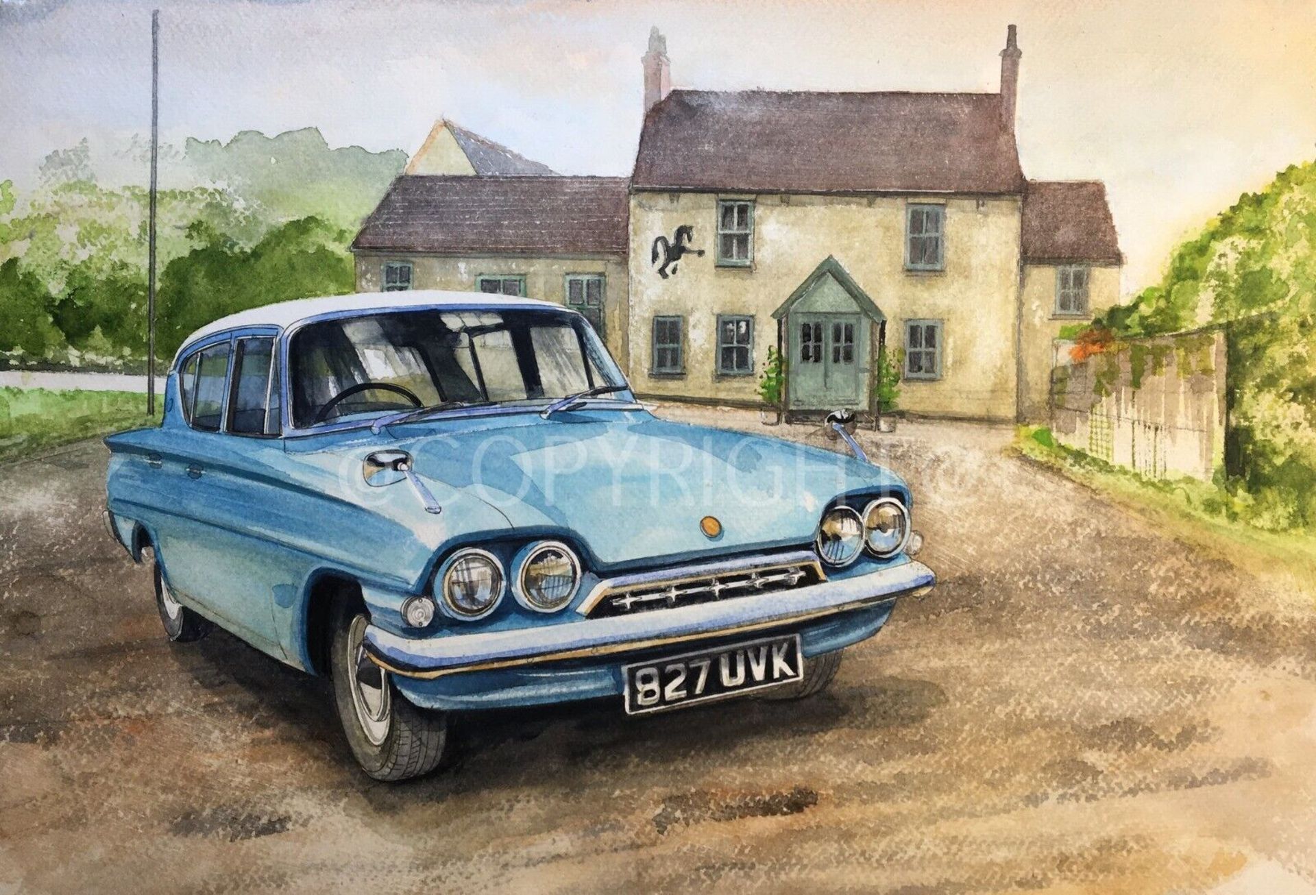 Ford Consul Classic 1960's Extra Large Metal Wall Art.